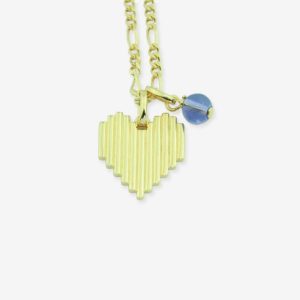 Birthstone februar: Ametyst vedhæng med Heart Rock halskæde i forgyldt sølv.