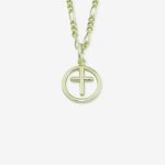 Cross halskæde i forgyldt sølv