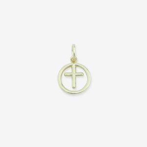Birthstone Cross forgyldt sølv
