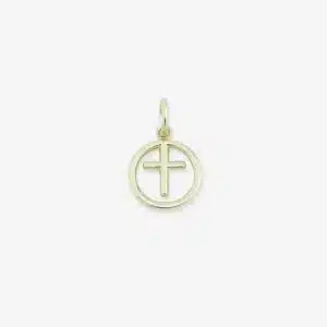 Birthstone Cross forgyldt sølv