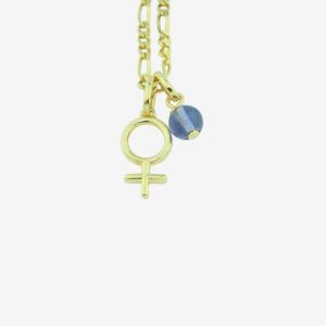 Birthstone Februar: Ametyst vedhæng med Girl halskæde i forgyldt sølv.