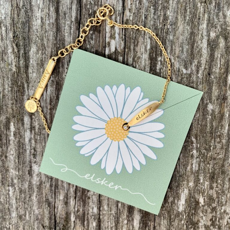 Elsker armbånd i forgyldt soelv