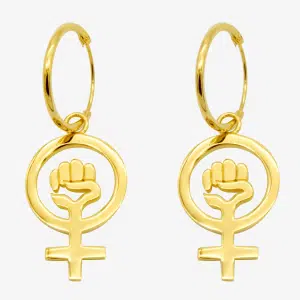 Female - Ørering i forgyldt sølv