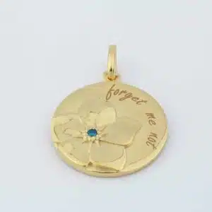 Forglem mig ej vedhæng i forgyldt sølv