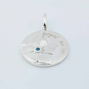 Forglem mig ej vedhæng i sølv