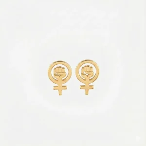 Viser Female Petit oereringe i forgyldt soelv