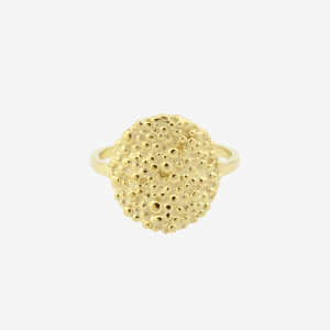 Dots Circle ring i forgyldt sterling sølv