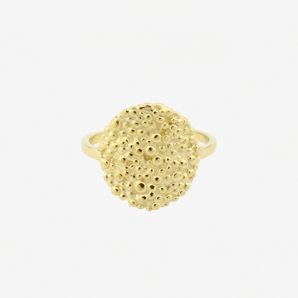 Dots Circle ring i forgyldt sterling sølv