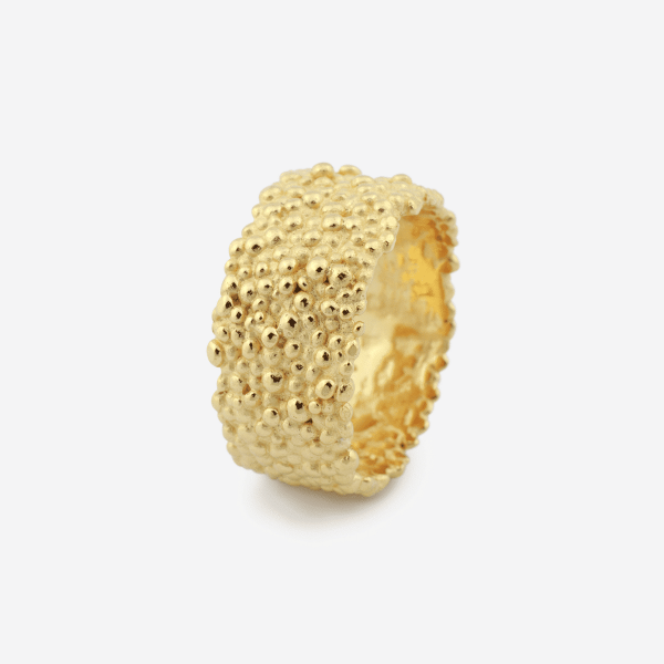 DotsSquareFingerringGuldStående Dots Square ring i forgyldt sterling sølv