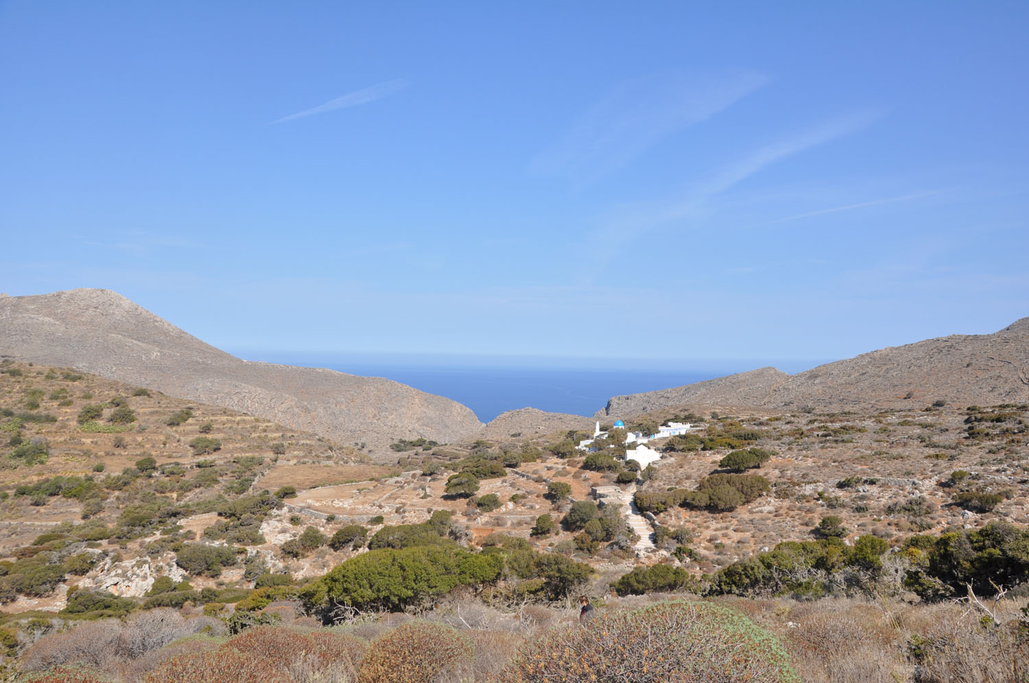 View towards the church Panagia Epanochoriani View towards the church Panagia Epanochoriani