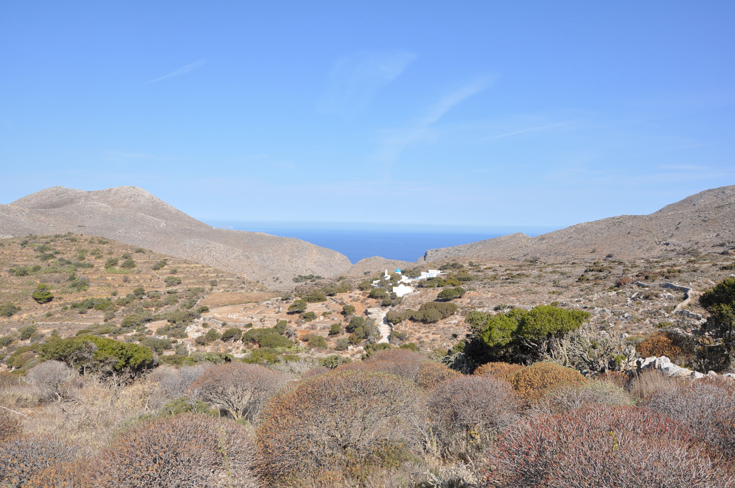 View towards the church Panagia Epanochoriani View towards the church Panagia Epanochoriani