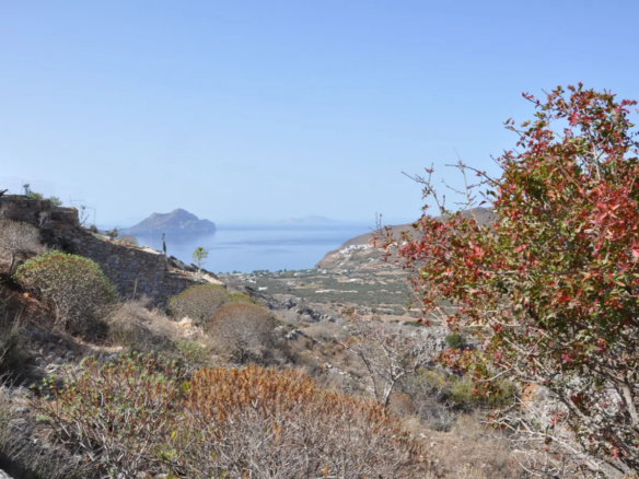 View from the land towards Aegiali bay