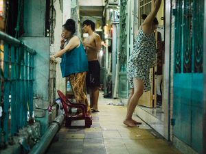 Ho- Chi- Minh city, city district, at night, inhabitants, aim-frame photography