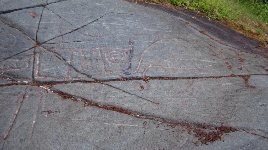 Photograph of petroglyphs at Evenhus.