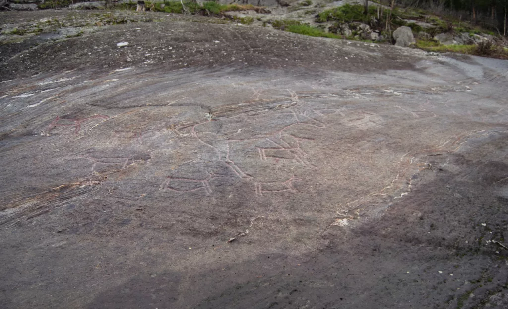 Photograph of the petroglyphs at Bogge.