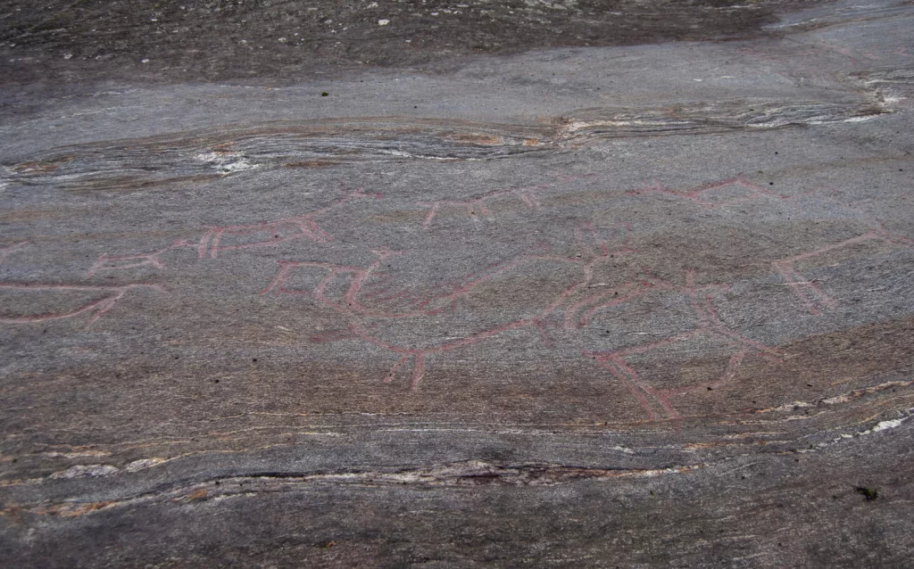 Photograph of the petroglyphs at Bogge.