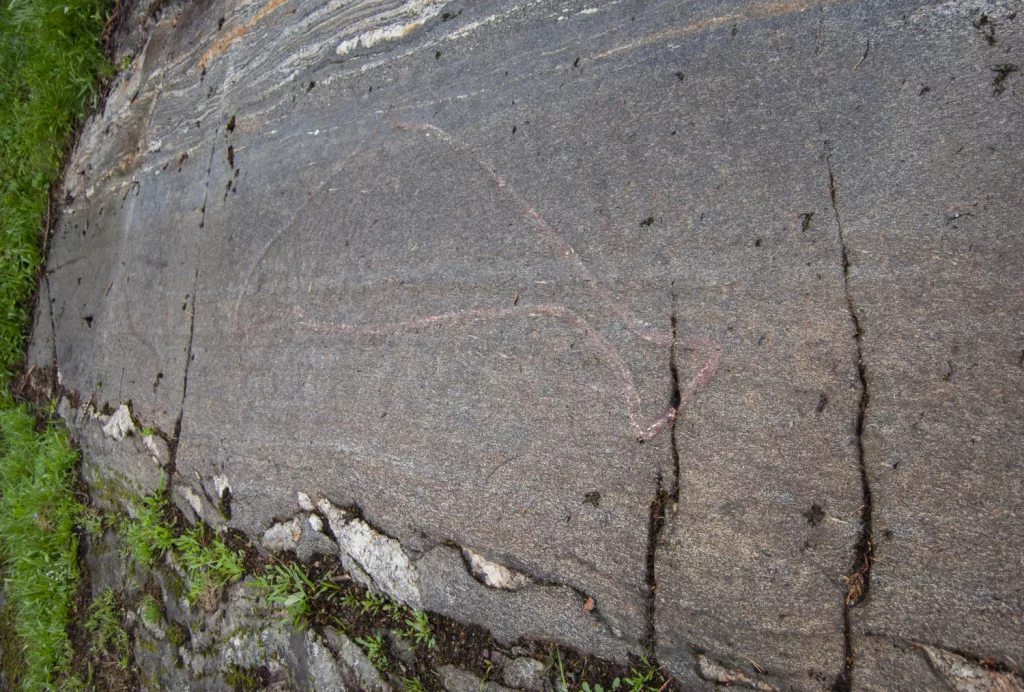 Photograph of the petroglyphs at Bogge.