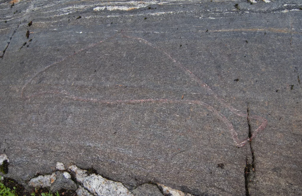 Photograph of the petroglyphs at Bogge.