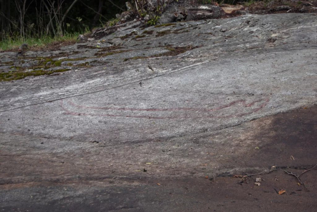 Photograph of the petroglyphs at Bogge.