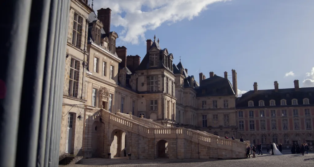 Photograph from a wedding at the Palace of Fontainebleau.
