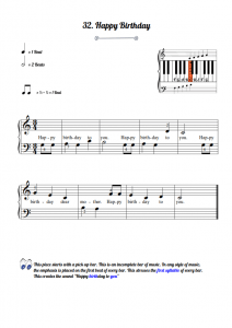 Piano Tutor Book 1 piece 32 Happy Birthday