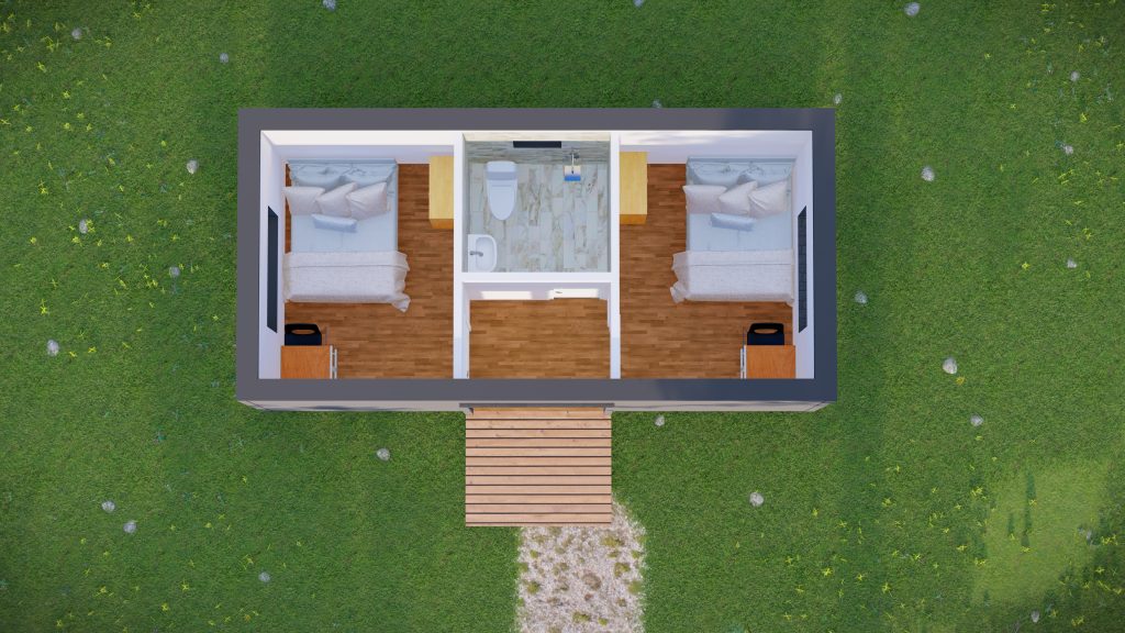 25m2 Top view with toilet