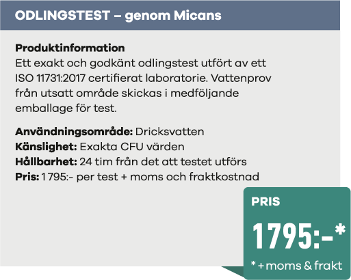 Odlingstest Legionella mobil