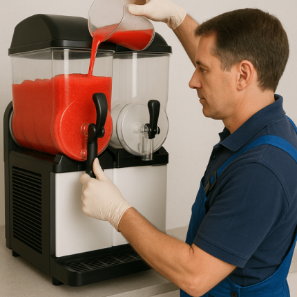 Opstart og klargøring af slush ice maskine før udlejning