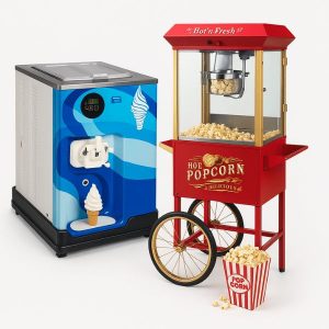 Softice maskine og slush ice maskine til udlejning i Odense og på Fyn til fest og event