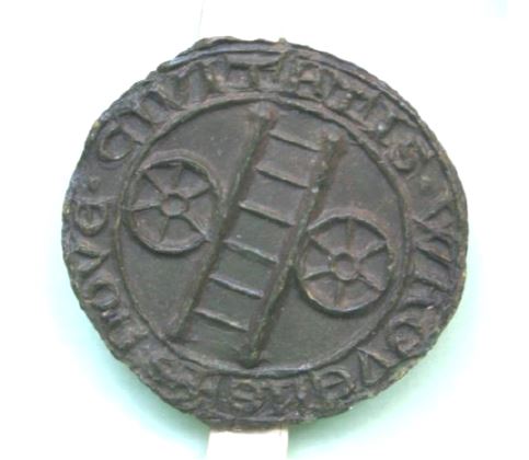 Het grootzegel van de nieuwe stad Wagenvene nabij Wageningen, mogelijk uit ca 1263