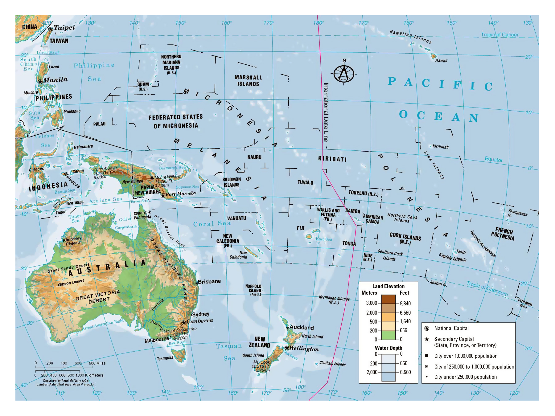 Cartina dell'Oceania, bianca, cartina geografica. Cartografia, atlante  geografico Stock Illustration