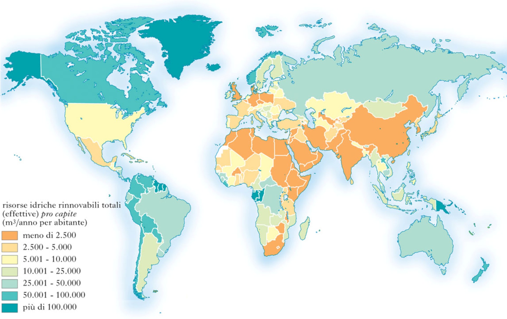 Mappa Mondiale delle Risorse Idriche e delle emergenze sociali Mappa Mondiale delle Risorse Idriche e delle emergenze sociali