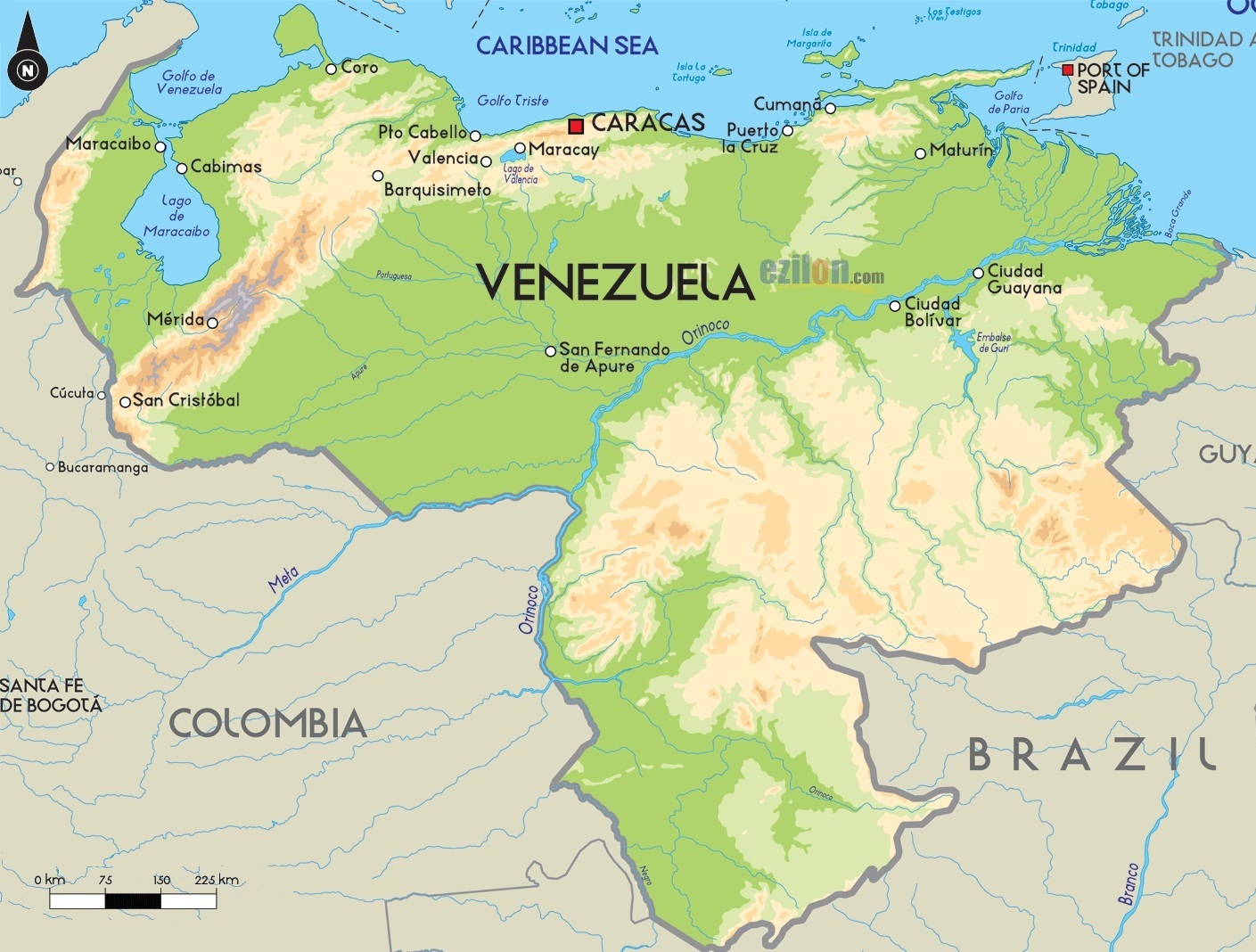 Geographic Map Of Venezuela Landscapes Environment Flora Mappa Geografica Venezuela 