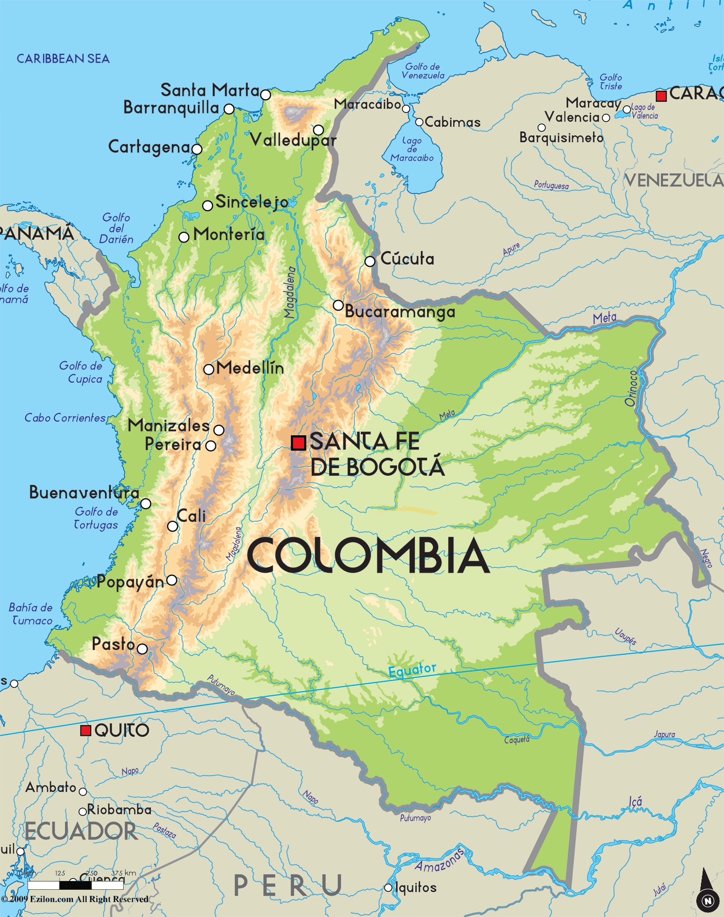 Mappa Geografica della Colombia: paesaggio, clima, flora, fauna ...