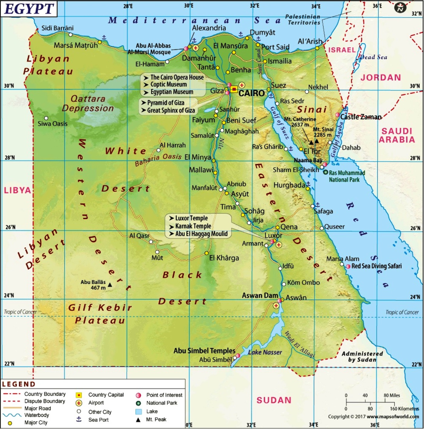 it]Mappa geografica dell'Egitto: geografia, clima, flora, fauna ...[:]