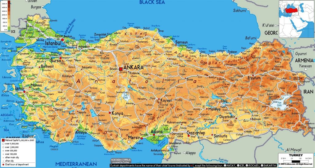 (Italiano) Mappa geografica della Turchia: geografia, clima, flora