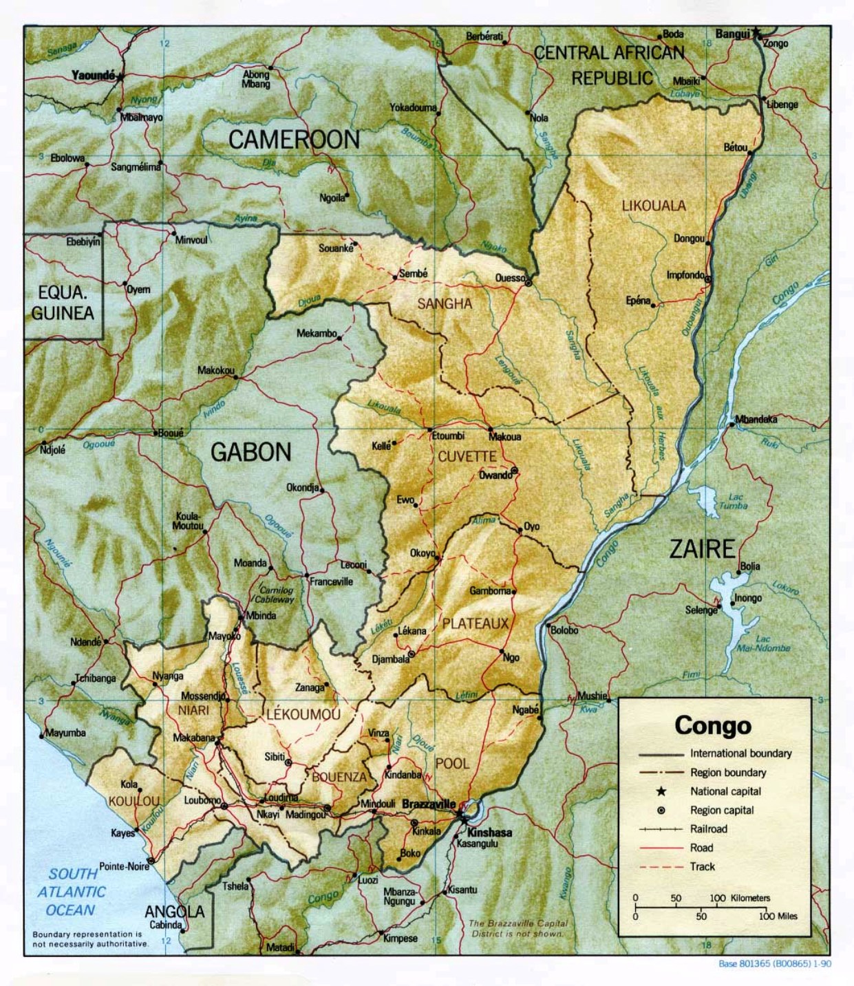 Mapa geográfico de la República del Congo: geografía, flora...