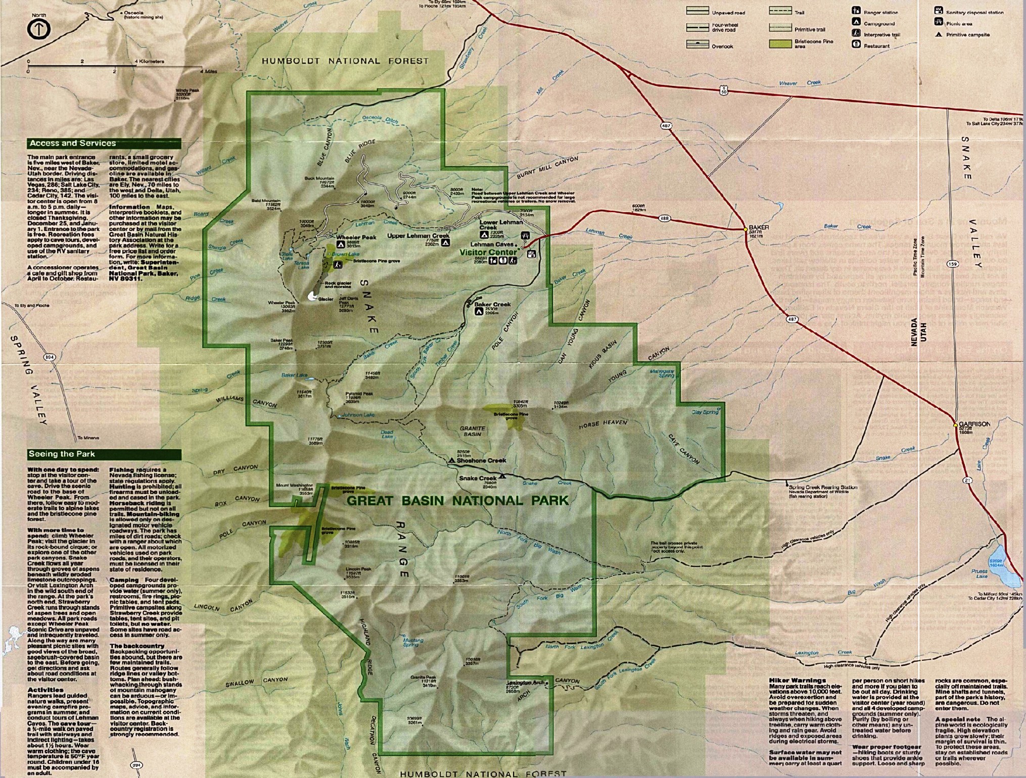 Great Basin National Park Map Parco Nazionale Del Great Basin: Geografia, Clima, Flora, Fauna ...