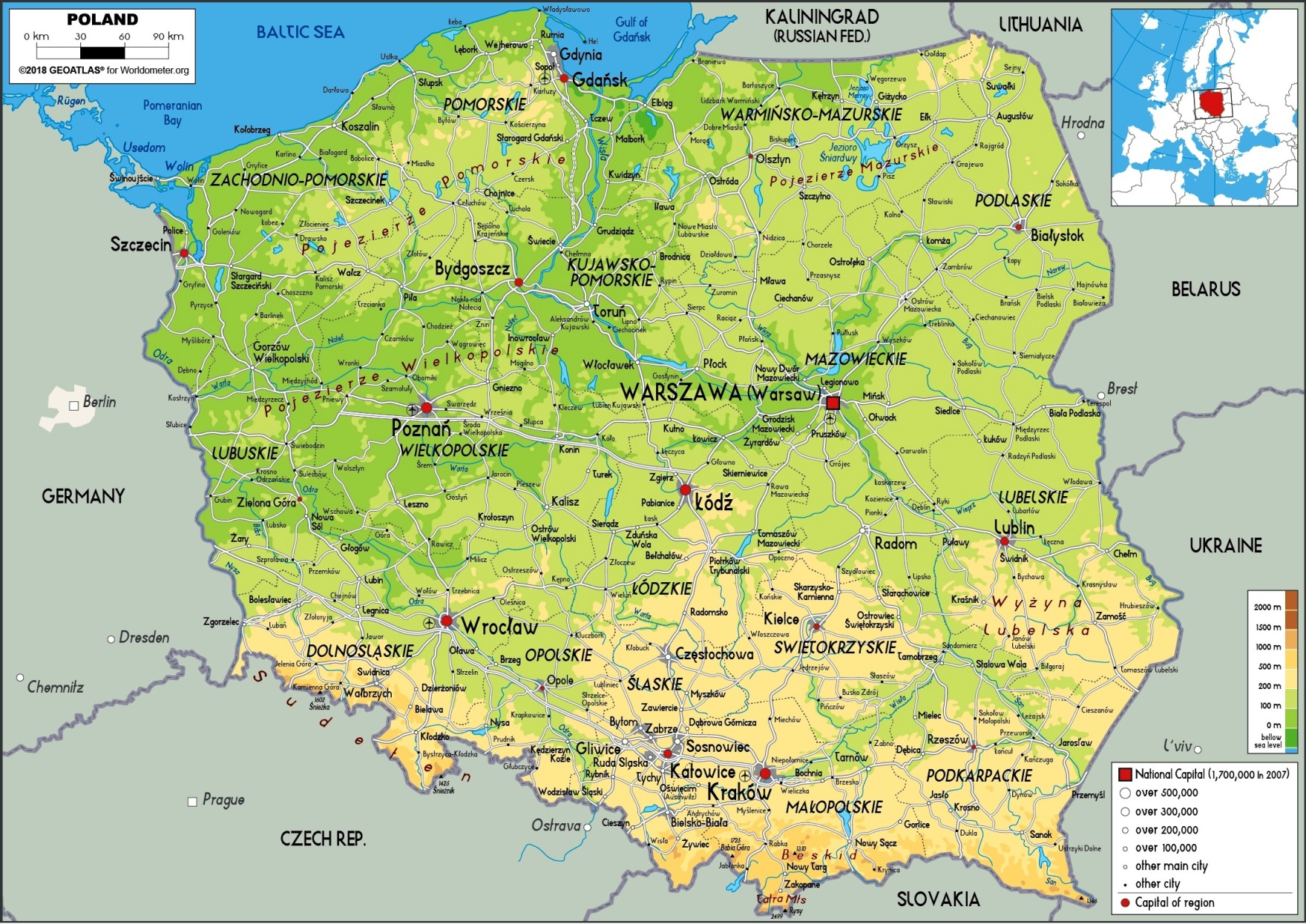 Mappa geografica della Polonia: geografia, clima, flora, fauna ...