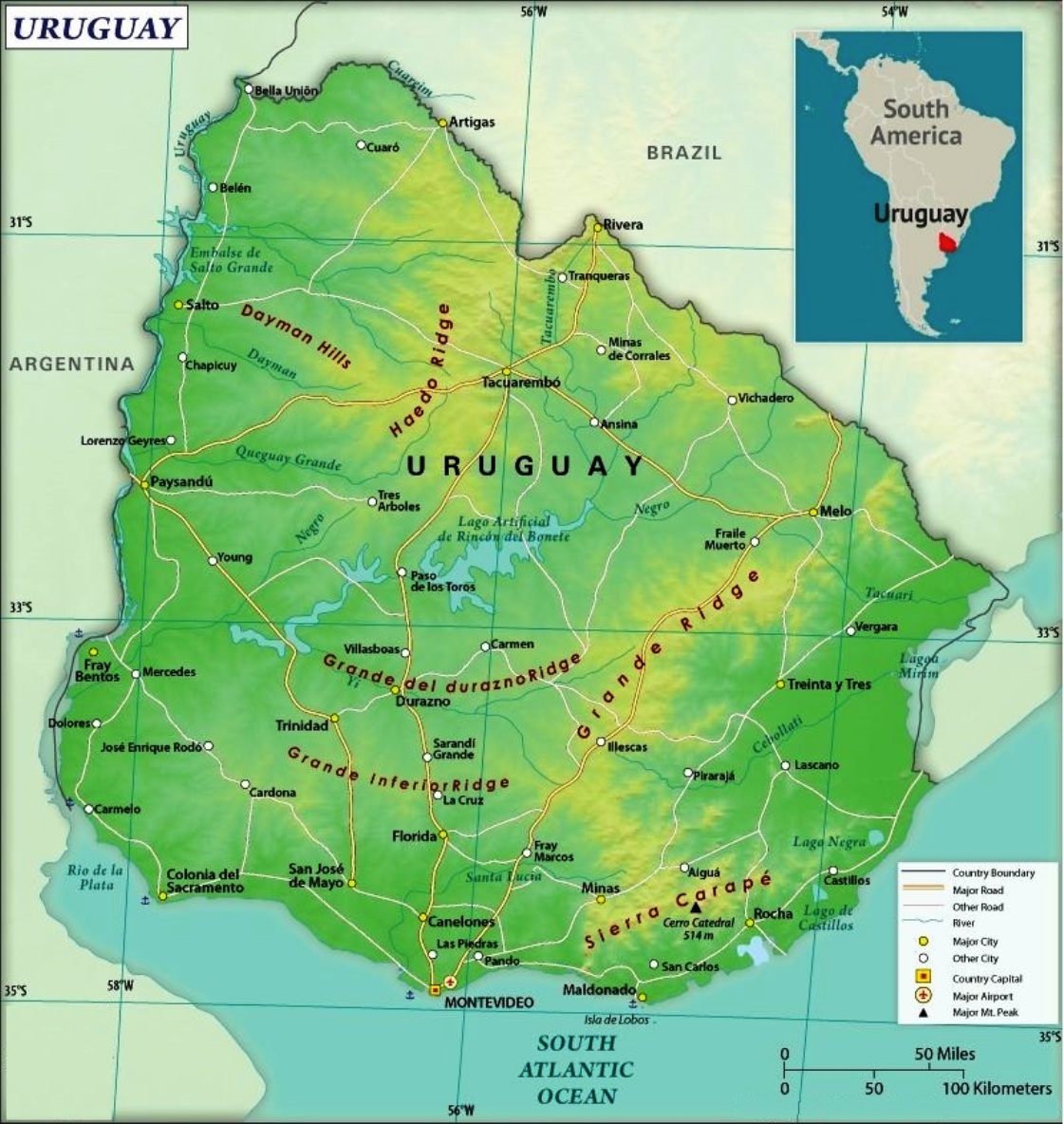 Mappa geografica dell'Uruguay: geografia, clima, flora, fauna ...