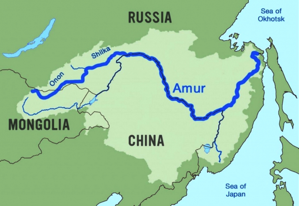 Amur Etimolog A Historia Geograf A Ecosistema Flora Fauna   Mappa Fiume Amur 