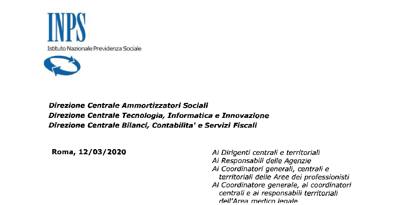 CIRCOLARE CORONAVIRUS INPS