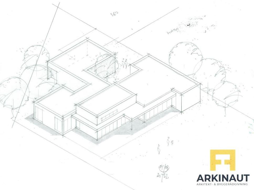 Arkitekttegnet villa med ankomst gårdrum - Arkinaut Arkitekt- og byggerådgivning ApS 3