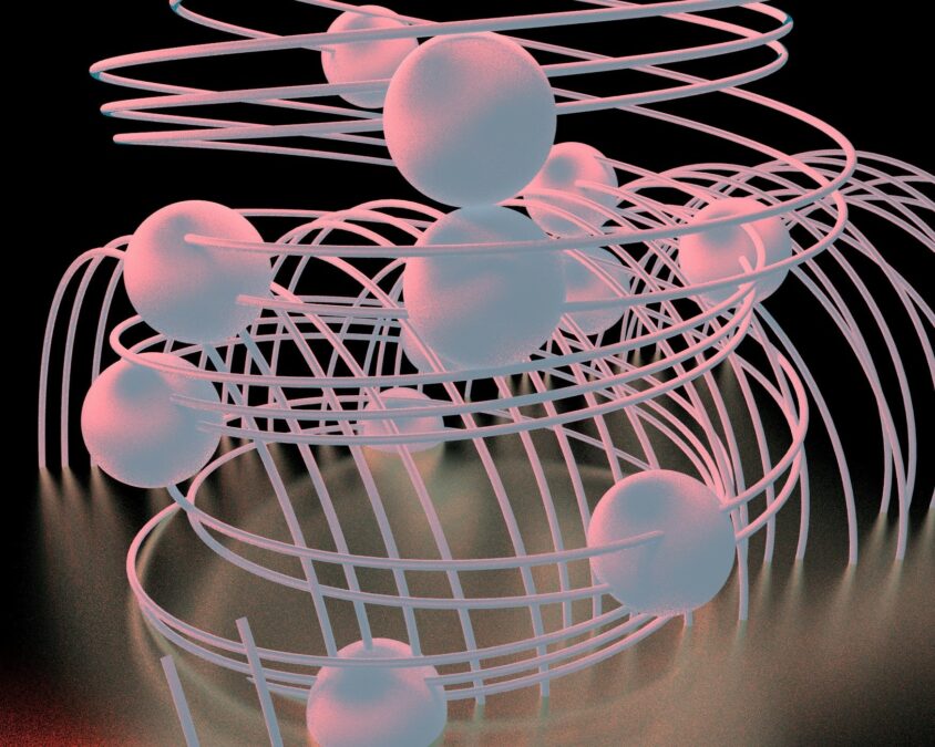 spherule multiplication digital vector pink