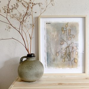 Lunaria IX original artwork mixed media aquarell by sepdomo | Ria Rubow