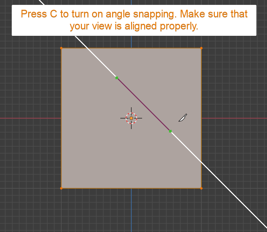 Blender orthographic view knife tool alignment