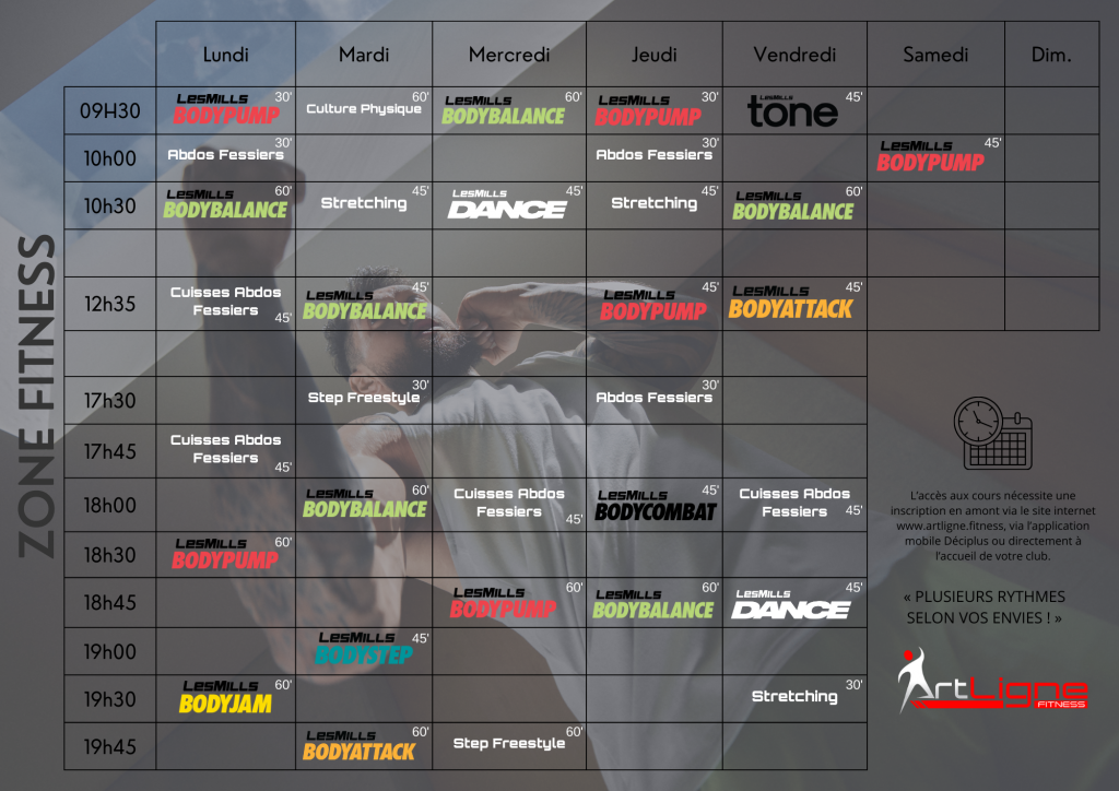 planning fitness artligne fitness pornic