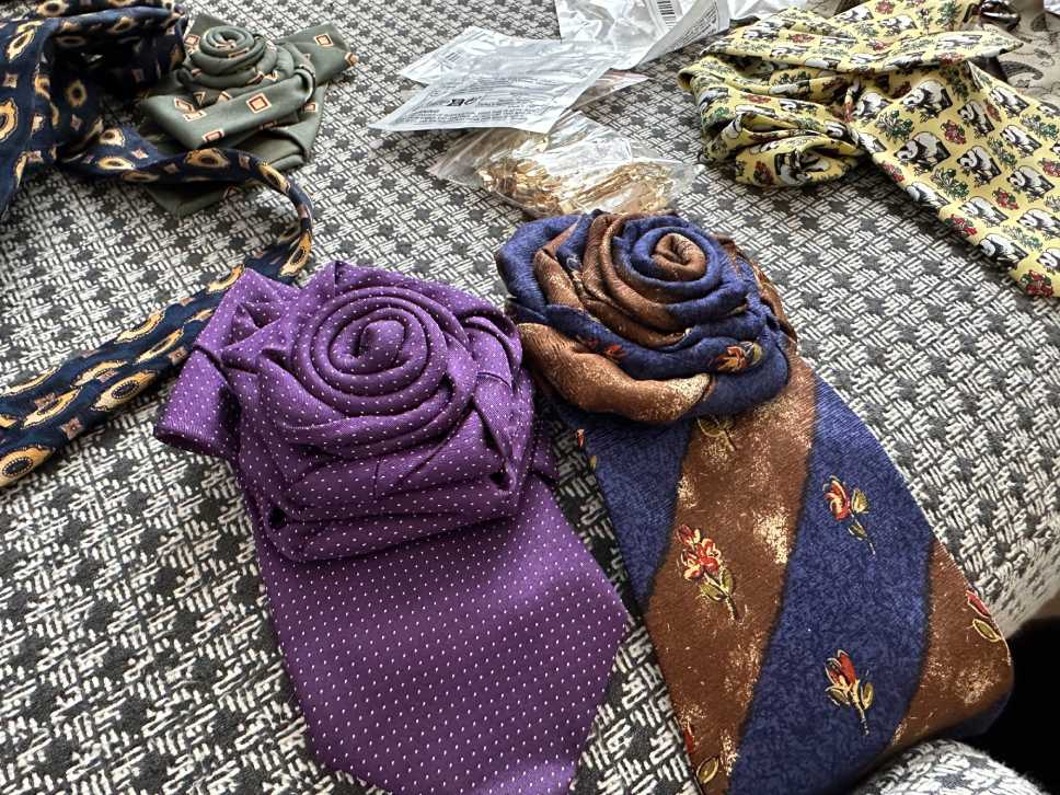 Workshop with recycled ties