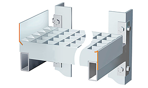 3 SIDED T-SECTION BAND WITH PUSH-THROUGH SAFETY Downward pointing notches established in the band, combined with a special socket profile as push-through safety.