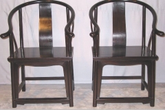 pair of horseshoe back armchairs